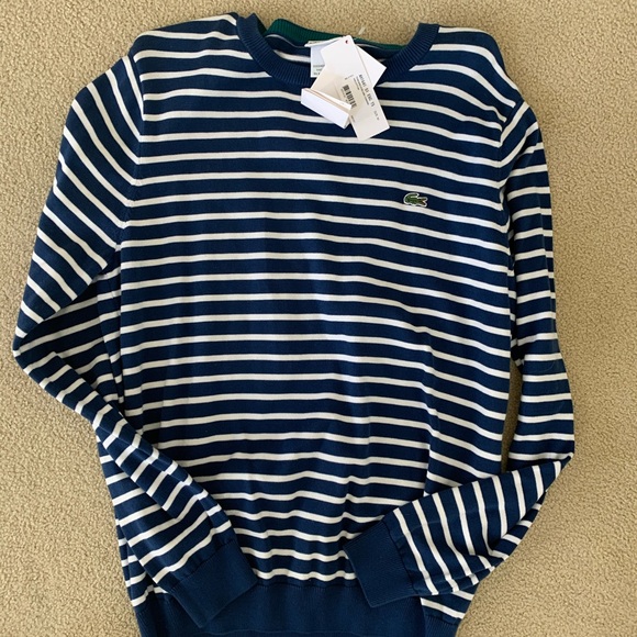 NWT Striped Lacoste Sweater (Unisex) - Picture 1 of 5